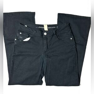 Vintage Arizona Jeans Women 14 Plus Size Flared Leg Black Bejeweled‎ Back Pocket